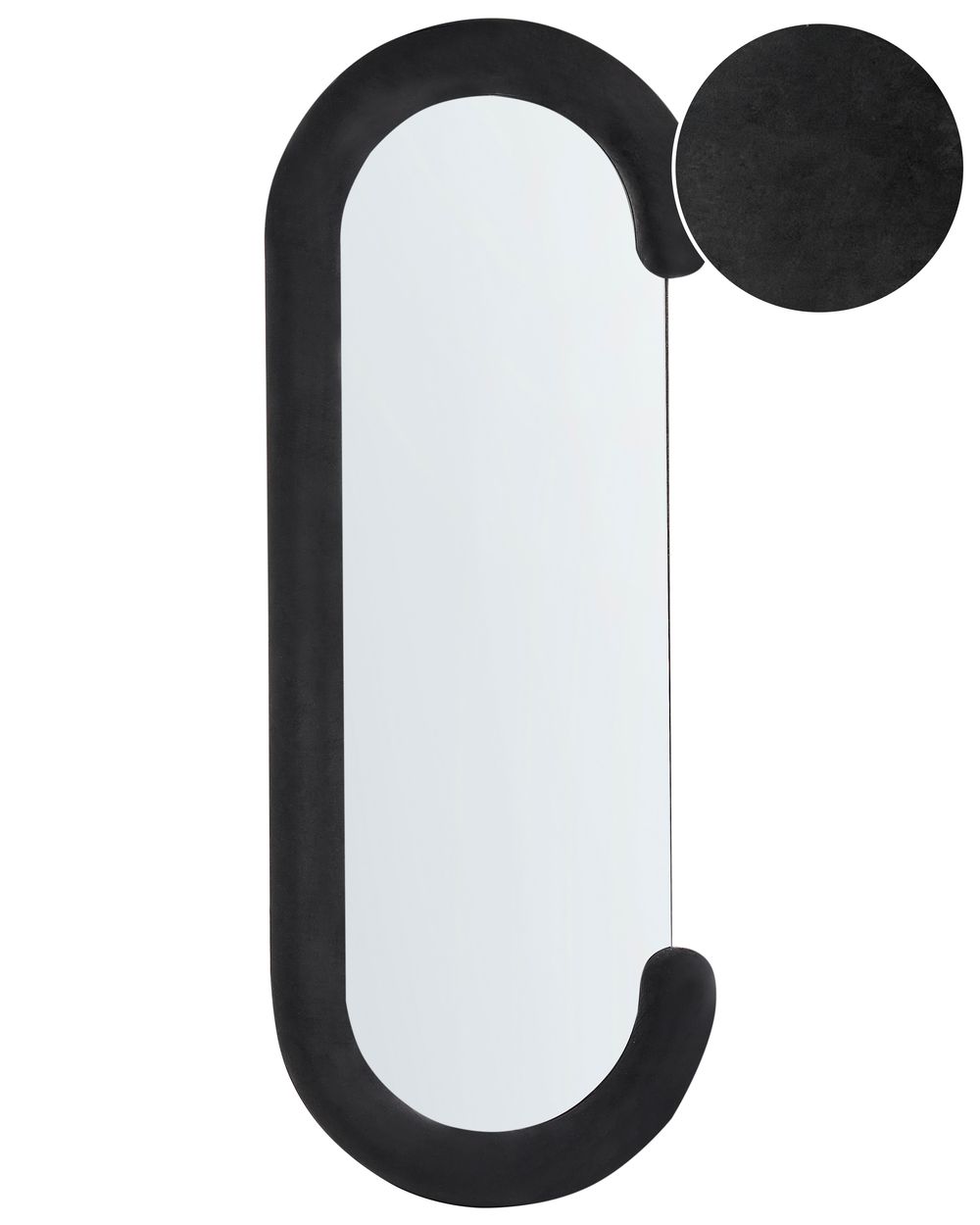 Espejo de pared LOCHES 54 cm 158 cm Terciopelo Negro
