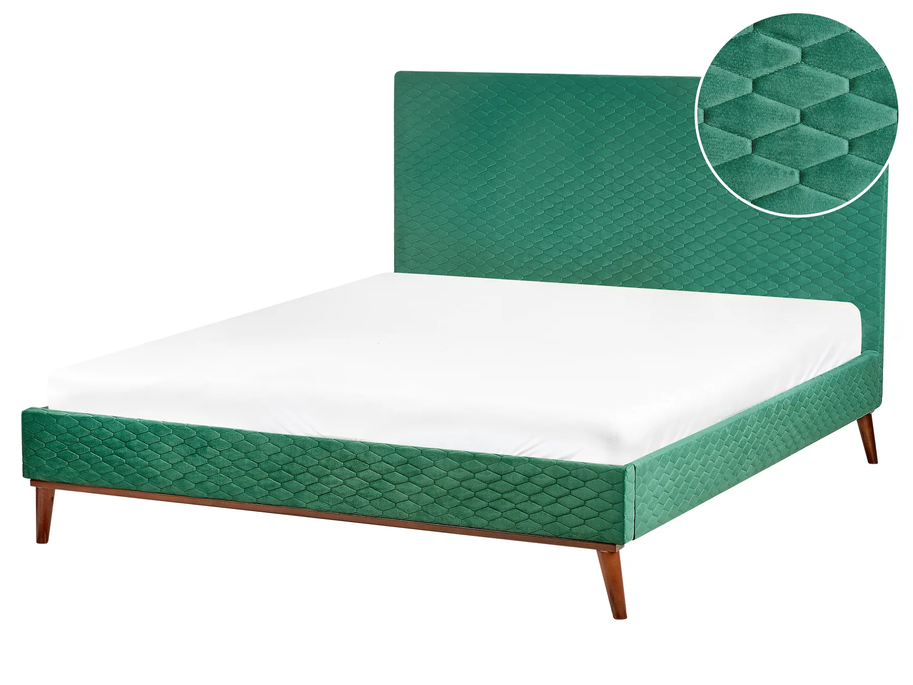 Bett mit Lattenrost Samtstoff BAYONNE 160 x 200 cm Dunkelgrün_744028