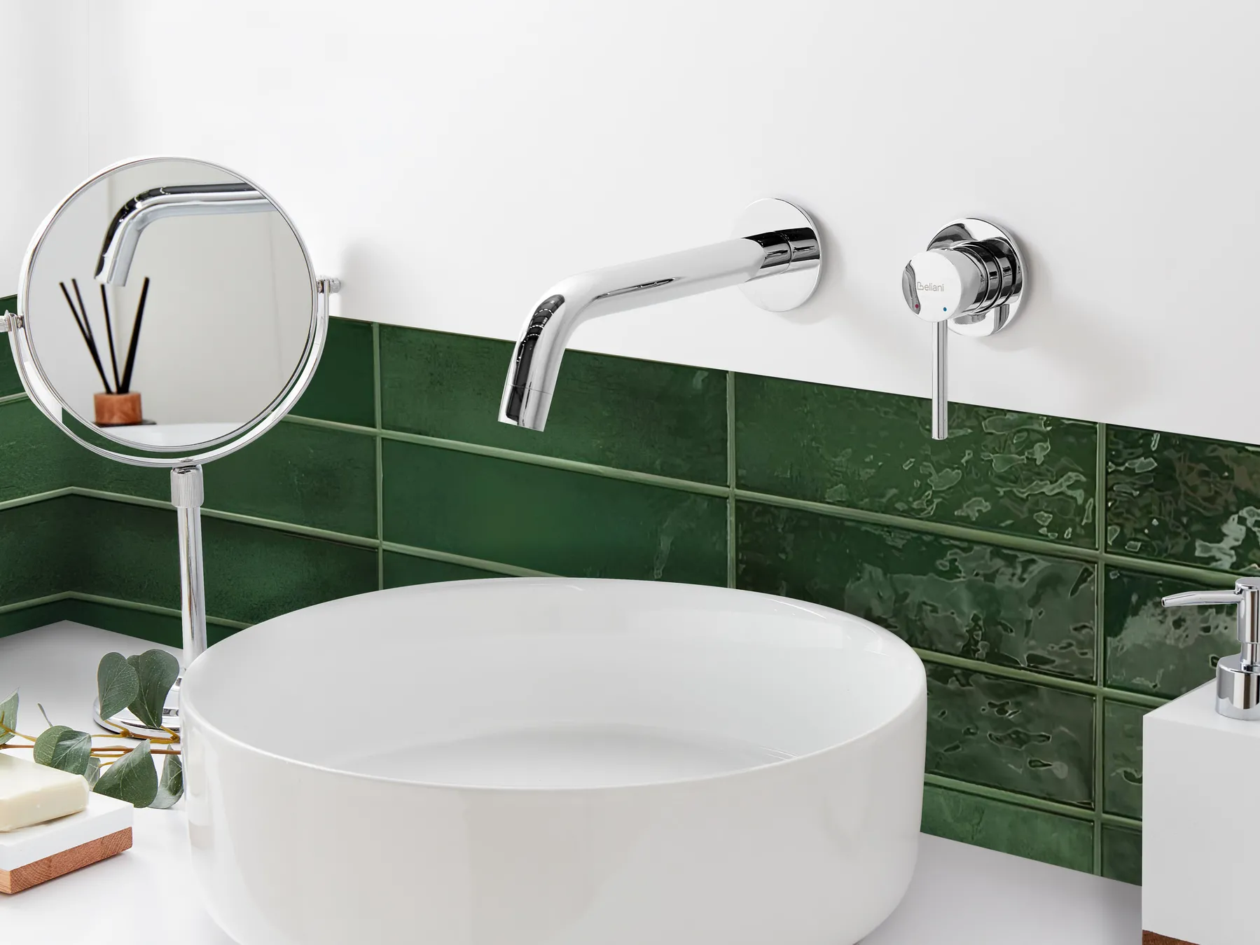 Wall Mounted Basin Mixer Tap TRAFUL Brass Silver_996022