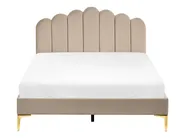 Letto Velluto SAUVIAN 140 x 200 cm Tortora_1014541