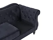 Sofa dla 3 osób SKIEN Welur Czarny_1170591