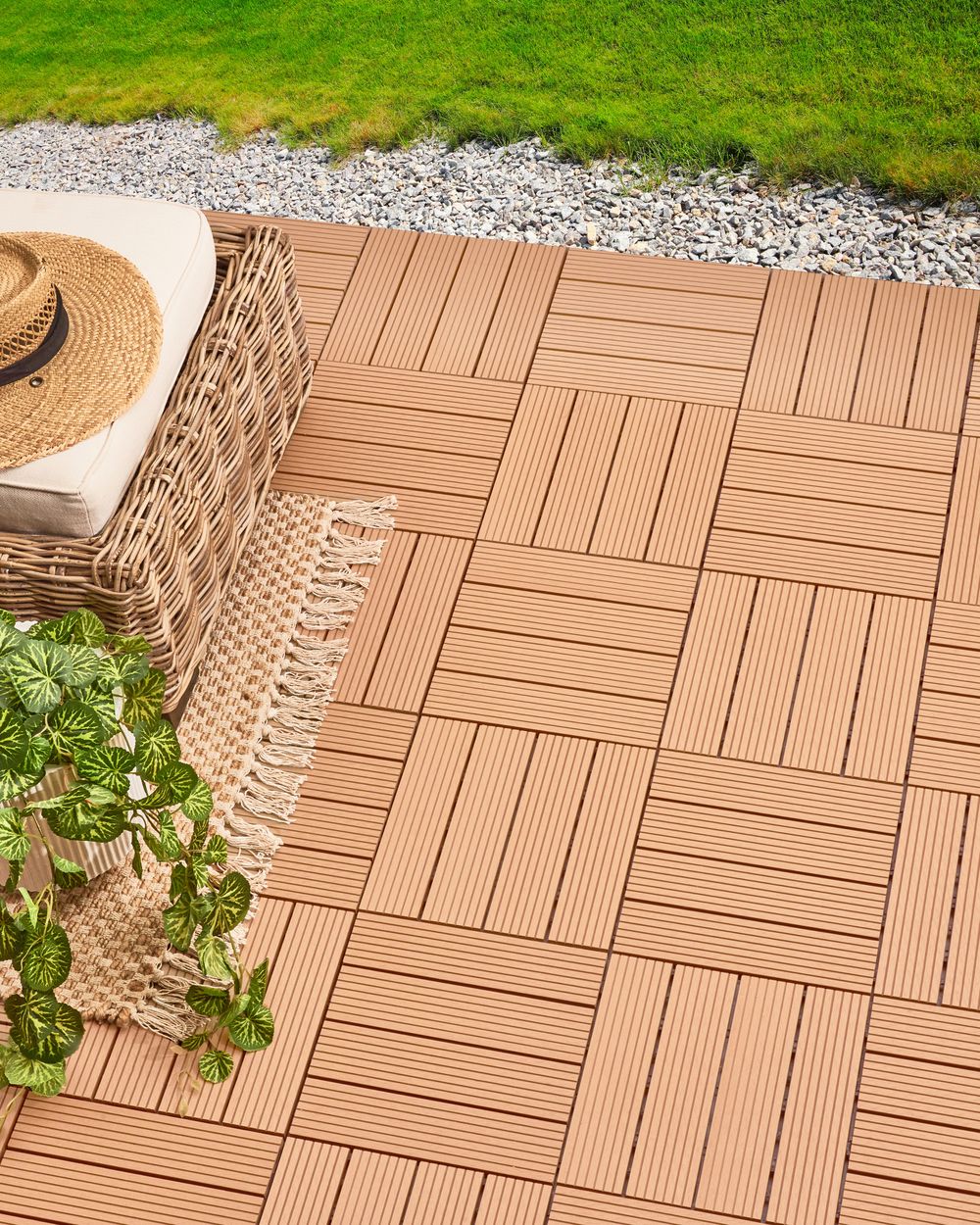 Caillebotis ATELETA Composite bois-plastique (WPC) Marron clair