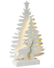 Christmas Decoration LED FEMAN 36 cm Christmas Tree Reindeer White_1020471