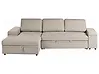 Corner Sofa Bed HRISEY with Storage Faux Linen Beige Right Hand