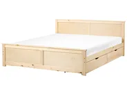 Bed with 2 Drawers DAUPHIN Pine Wood Light Brown 180 x 200 cm (EU Super King)_1059904