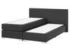 Čierna kožená kontinentálna posteľ 160 x 200 PRESIDENT_35852