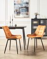 Sæt med 2 spisebordsstole velour orange MELROSE II_885777