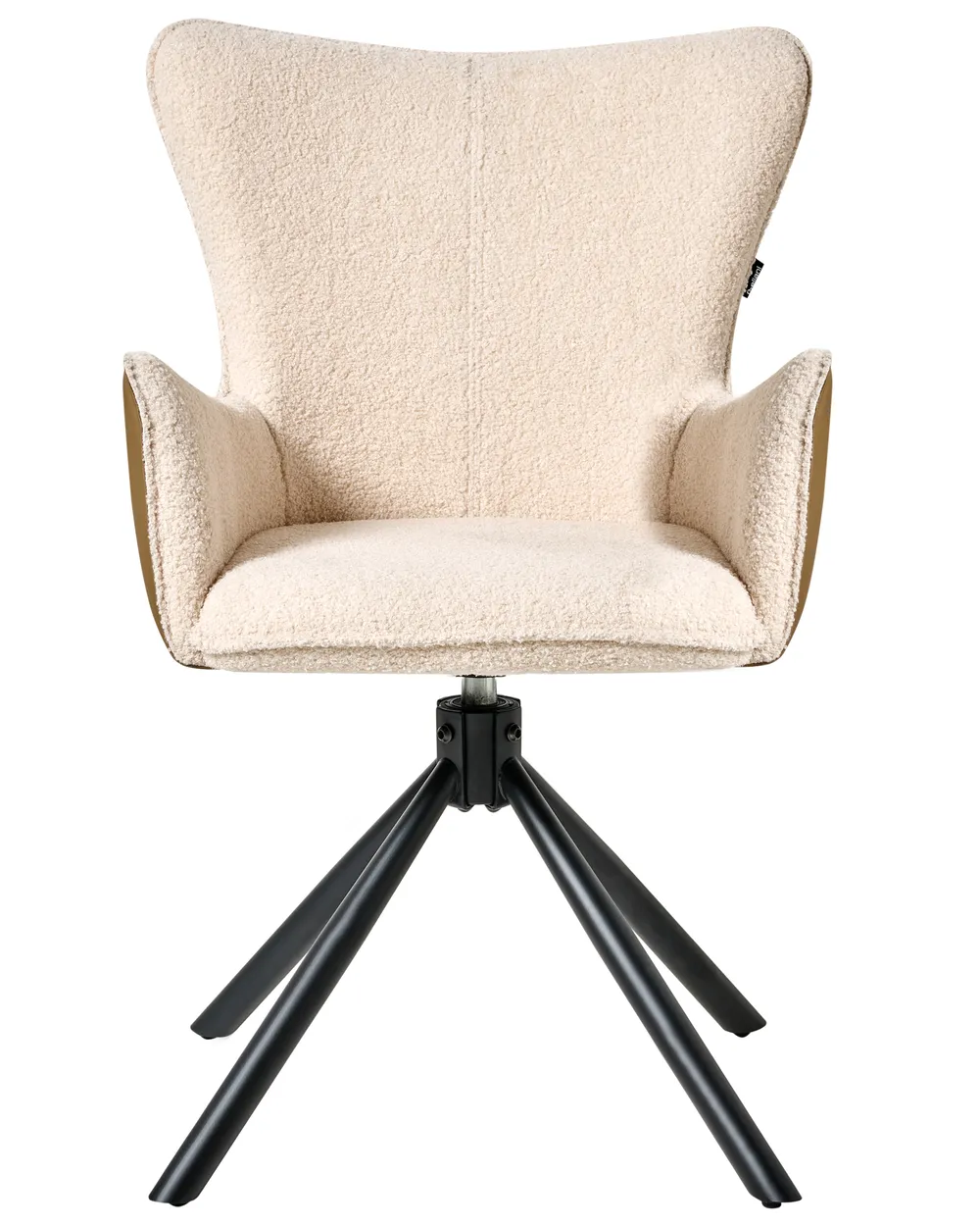 Set of 2 Dining Chairs Swivel NOVI Boucle Light Beige_993239