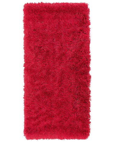 Tappeto shaggy rettangolare rosso 80 x 150 cm CIDE