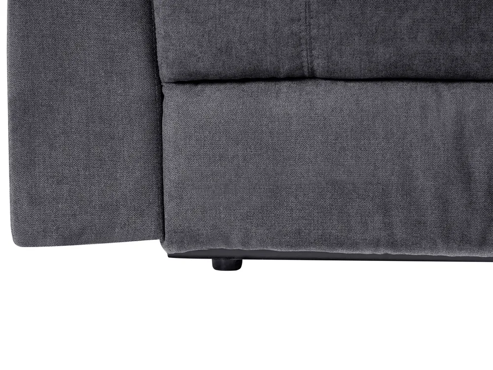 Electric Recliner Corner Sofa 5 Seater ROKKE with USB Port Fabric Dark Grey Left Hand_799646
