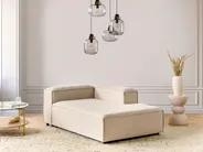 Left-Hand Chaise Longue ARDAL Fabric Beige_947785