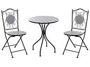 Set mobilier de grădină SIROLO Metal Alb/Albastru_1155669