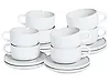 Set of 8 Cups with Saucers SESAME Stoneware Off-White
