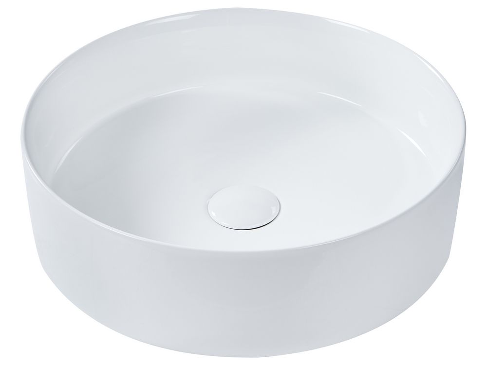Countertop Basin TEBAR ⌀ 400 mm Ceramic White