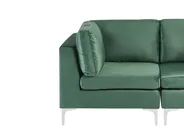 Modular Corner Sofa 4 Seater EVJA with Ottoman Velvet Green Left Hand_789596