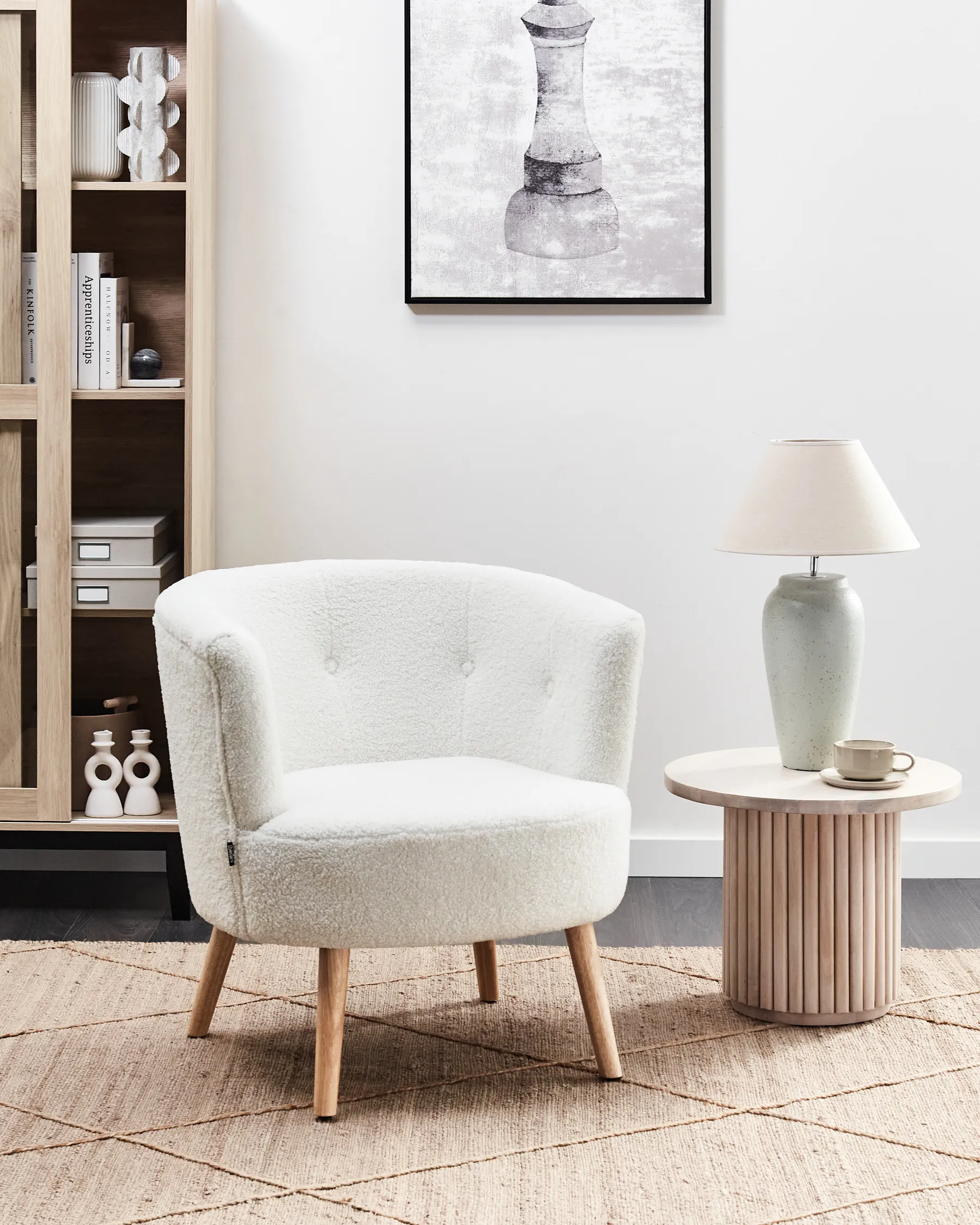 Armchair ODENZEN Boucle White_947629
