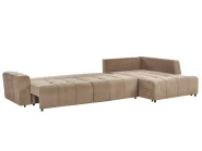 Sofá-cama de canto 4 lugares INNVIK Tecido Castanho à esquerda_965156