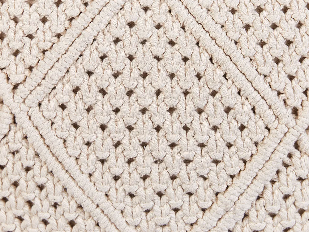 Set di 2 cuscini BESHAM 45 x 45 cm Cotone Beige chiaro Trama geometrica_904594
