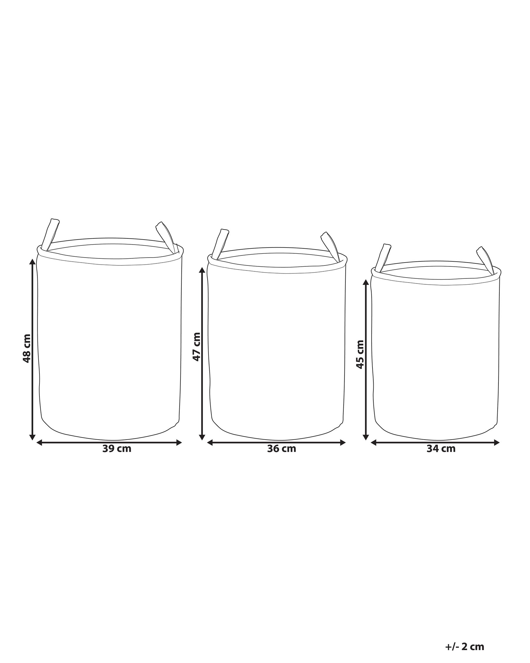 Set of 3 Baskets ARCHA Cotton Pink_849700