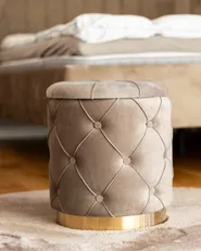 Lot de 2 poufs avec rangement PUEBLO Velours Taupe_1047771