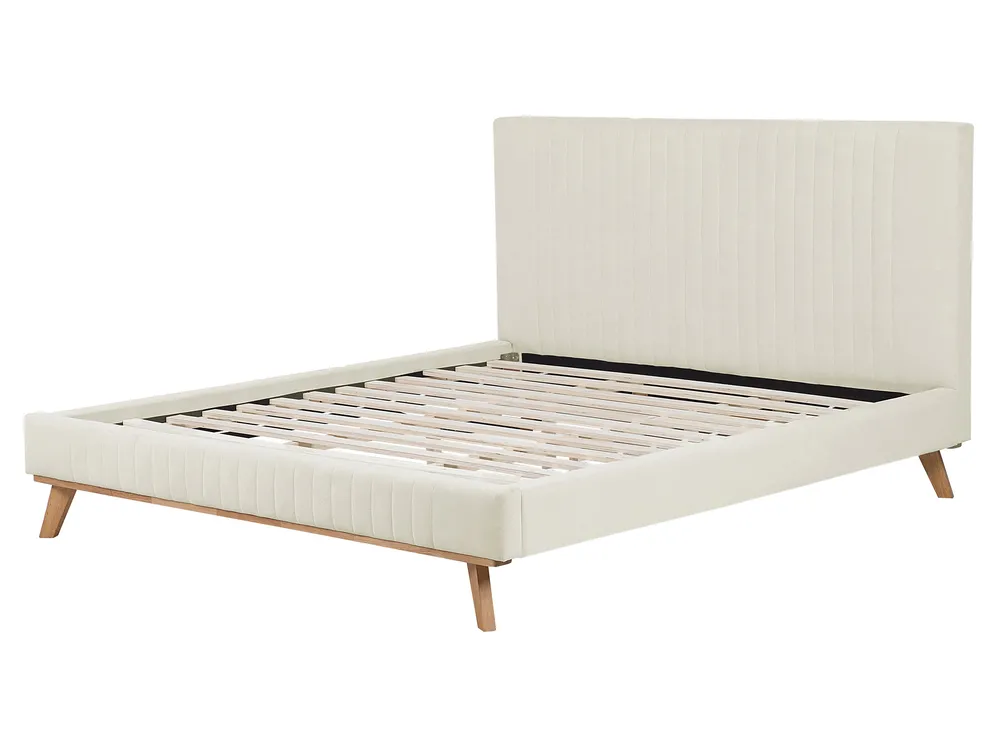 Bett mit Lattenrost Chenillegewebe TALENCE 160 x 200 cm Hellbeige_732365