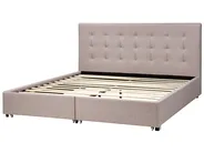 Bed with Storage Drawers LA ROCHELLE Fabric Light Grey 180 x 200 cm (EU Super King)_744839