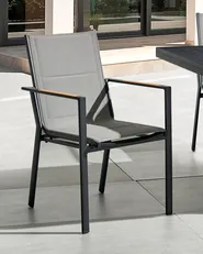 Sedia da giardino BUSSETO Metallo Nero_843313