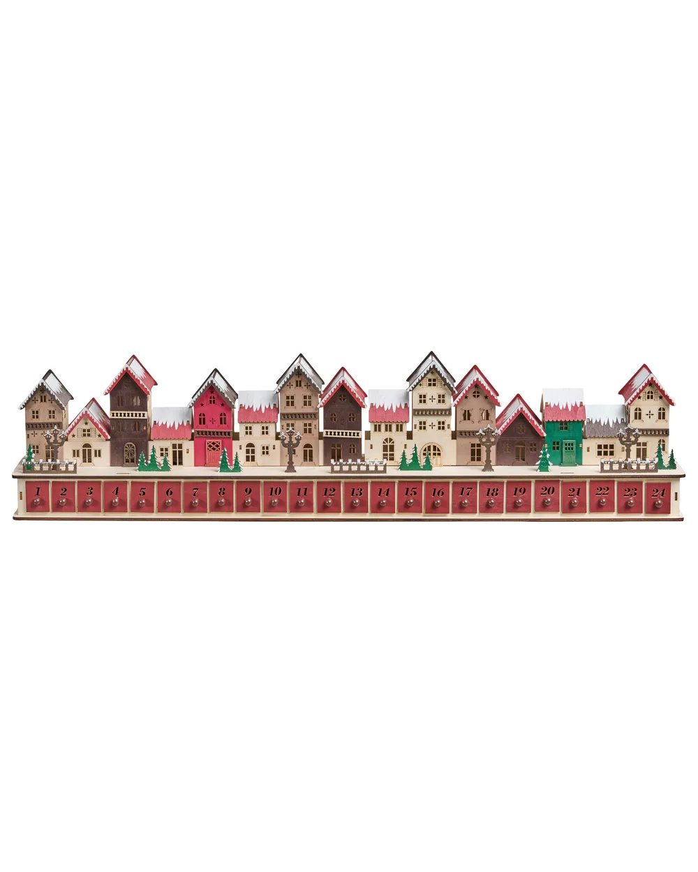 Christmas Decoration LED ASPERN 18 cm Advent Calendar Red_1017177