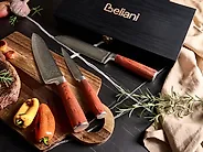 Set di 3 coltelli Acciaio Damasco KASHIWA Marrone_1174359