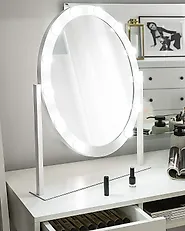 Specchio per tavolino toeletta LED ROSTRENEN Bianco_1178334