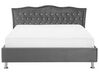 Tmavě šedá sametová postel 160 x 200 cm s úložným prostorem METZ_736264