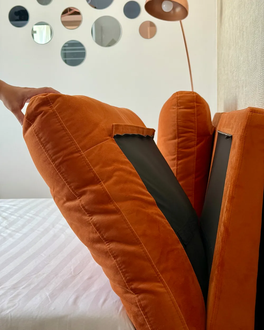 Bed Velvet MELLE 160 x 200 cm (EU King Size) Orange_1017567