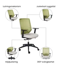 Kontorsstol VIRTUOSO Ljusgrön_1073401