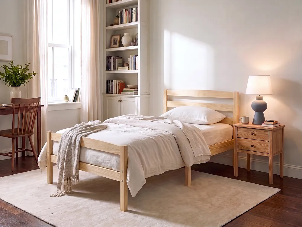 Letto Legno di pino ECHALLON 80 x 200 cm Marrone chiaro_1156849