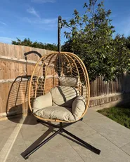 Fotel wiszący ze stojakiem PALLARE Metal Naturalny_1199405