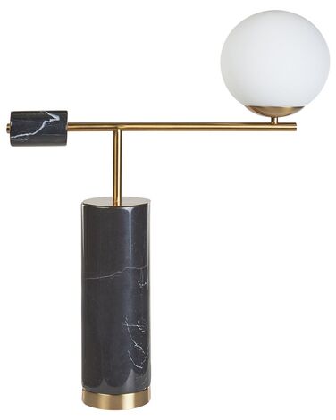 Tischlampe Marmor schwarz / gold 65 cm Kugelform HONDO