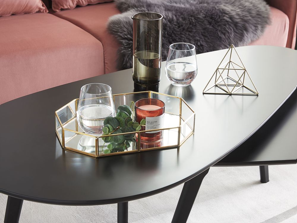 Dekorativ bakke CHABRIS Glas Guld