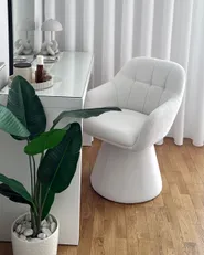 Sedia da pranzo LIVONIA Ciniglia Bianco sporco_1182942