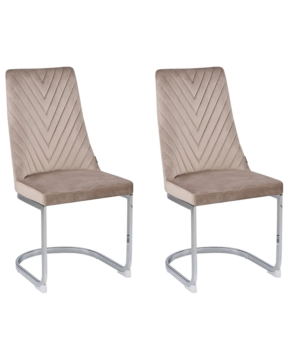 Set di 2 sedie da pranzo ALTOONA Velluto Beige