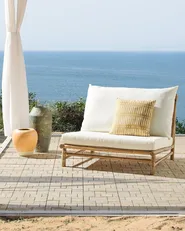 Sedia da giardino TODI Bambù Bianco sporco_872095