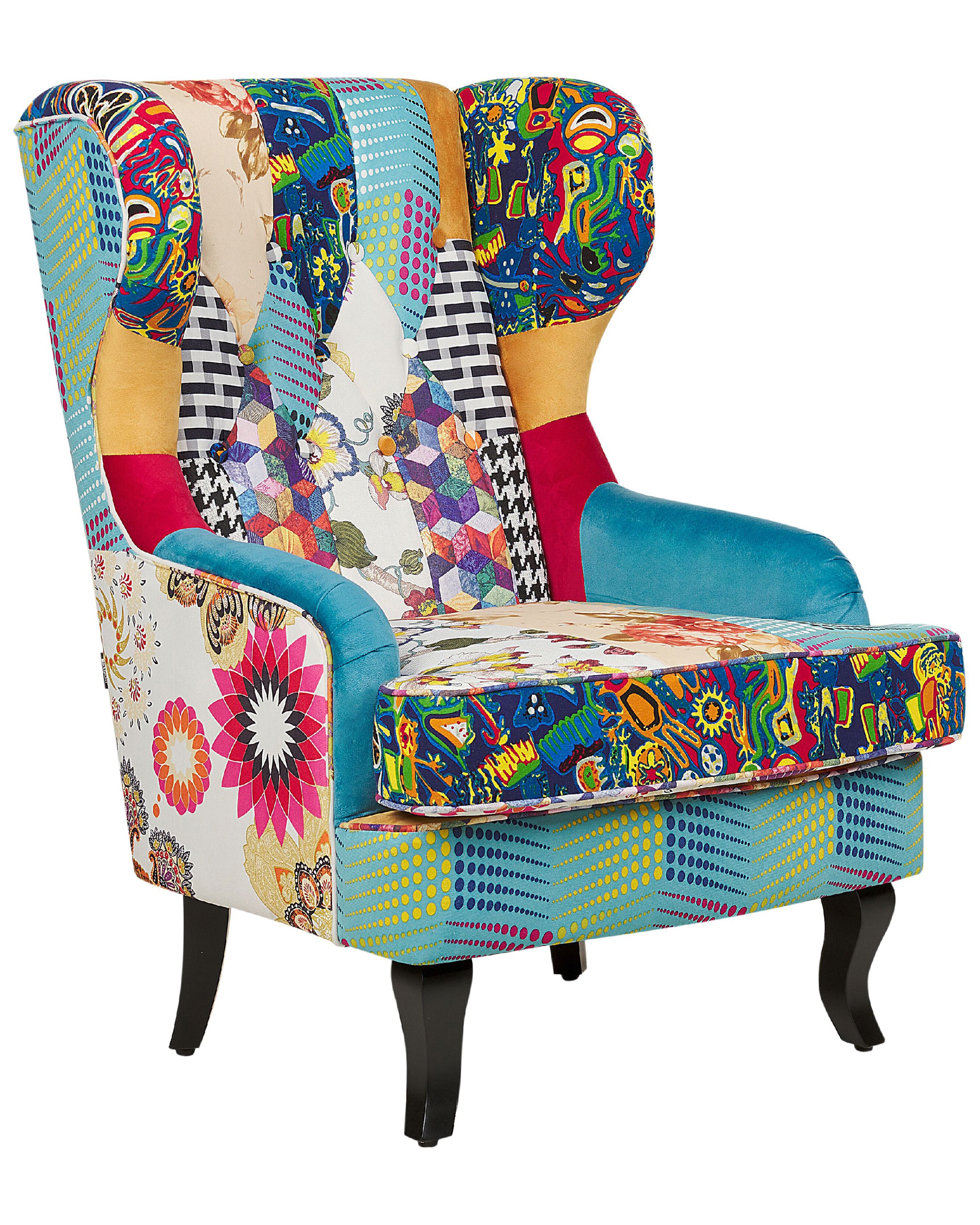 Wingback Chair MOLDE Fabric Blue