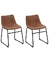 Conjunto de 2 sillas de comedor BATAVIA Tela Marrón dorado
