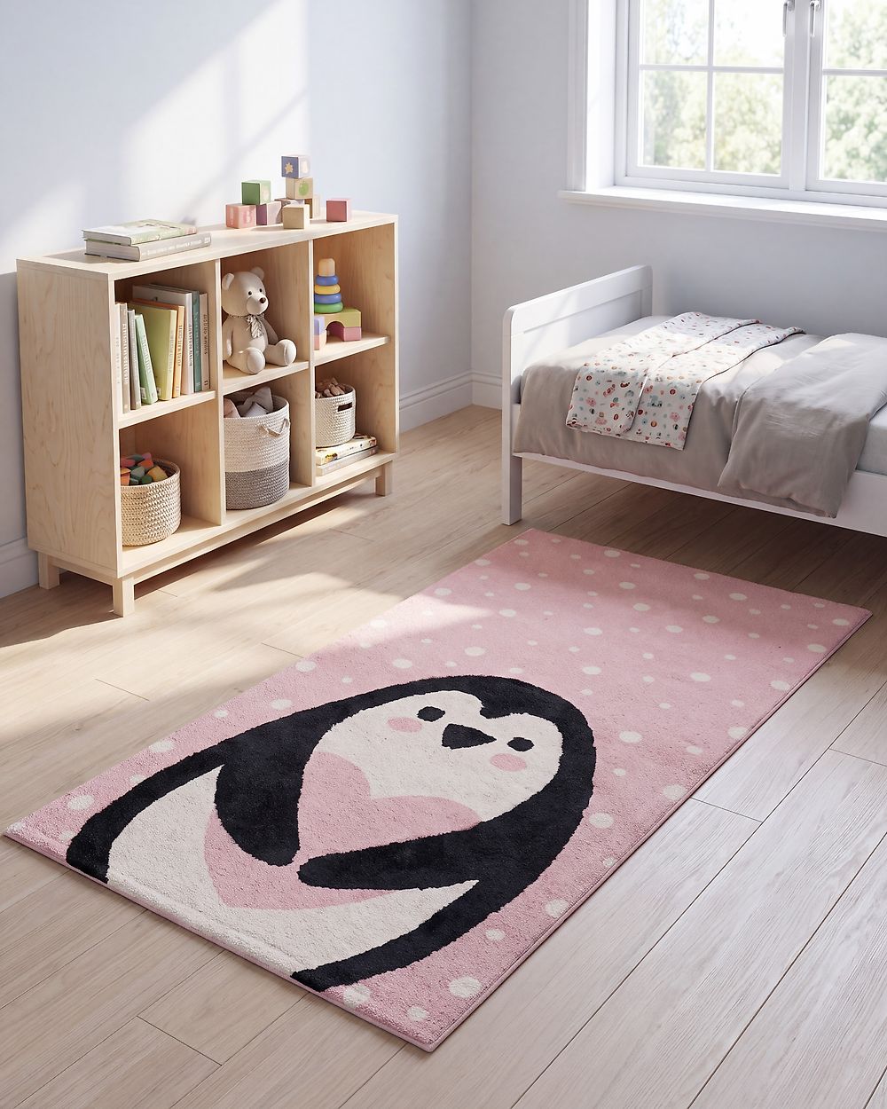 Kinderteppich PENGKOL Rosa 80 x 150 cm Baumwolle