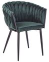 Set of 2 Velvet Dining Chairs Dark Green MILAN_925938