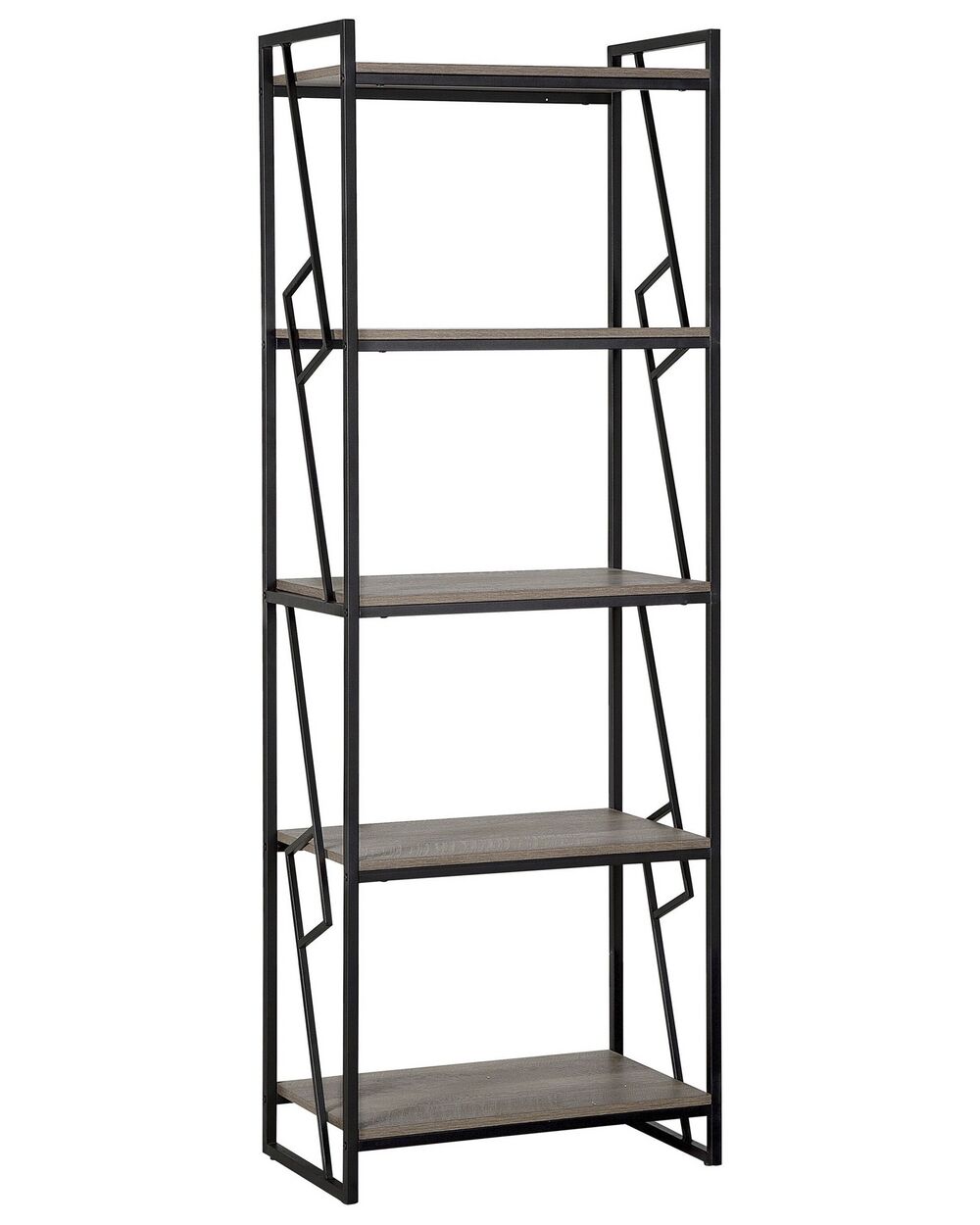 Bücherregal mit 5 Ebenen FORRES 184 cm Braun / Schwarz