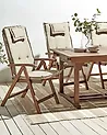 Lot de 6 chaises de jardin avec coussins AMANTEA Acacia Taupe