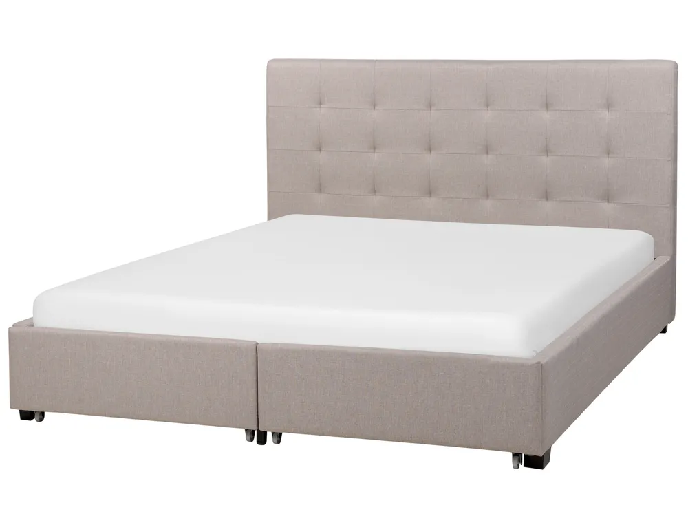 Bett mit Schubladen LA ROCHELLE Stoff Hellgrau 160 x 200 cm_745670