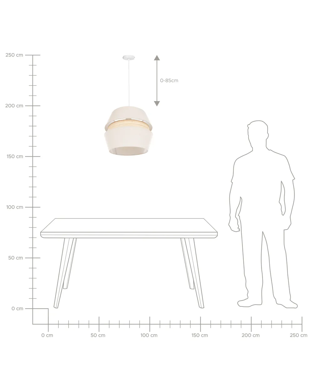 Lampadario ATOYAC Lino sintetico Beige_906204