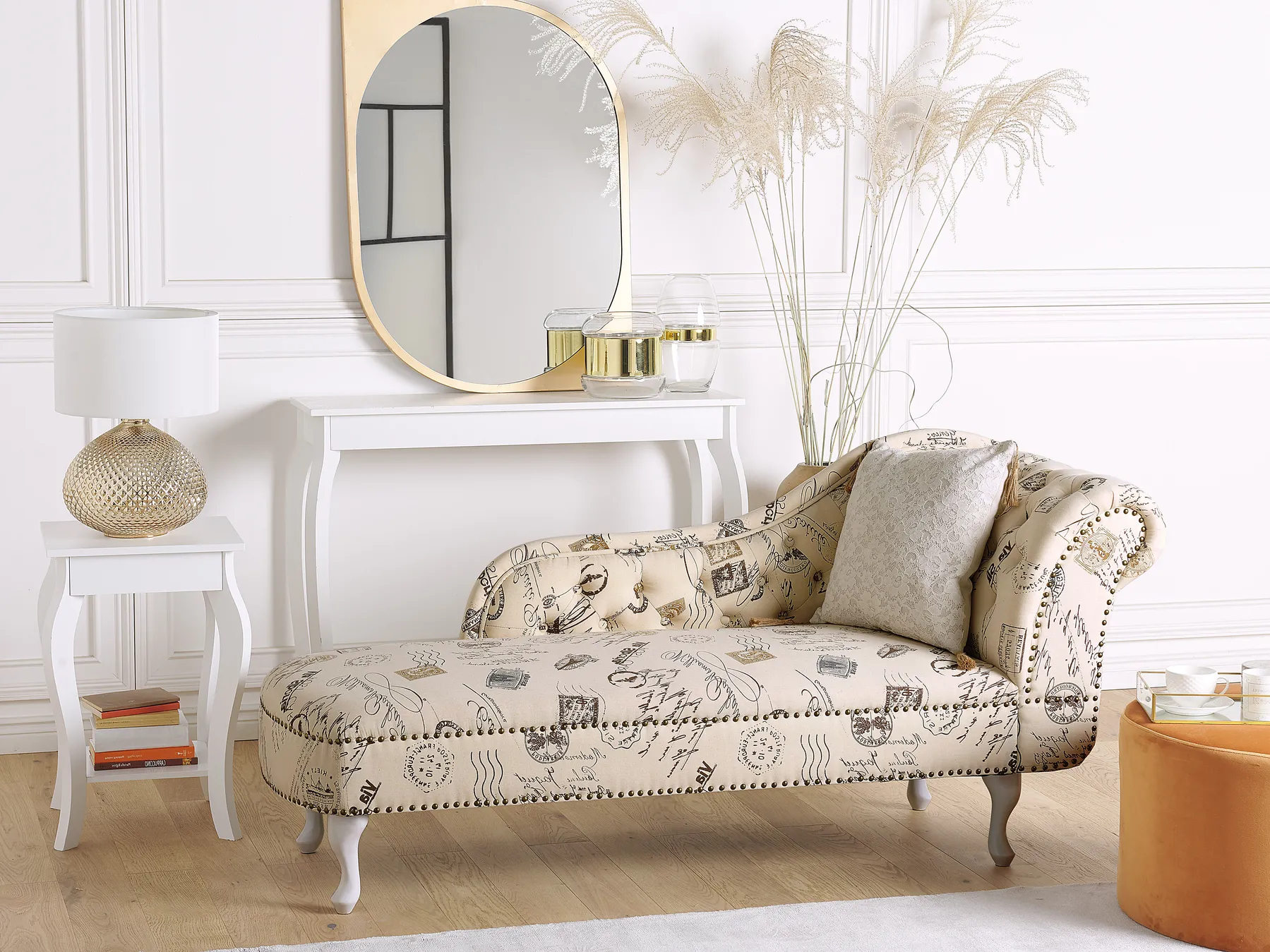 Chaise longue versione destra NIMES Tessuto Beige_768978