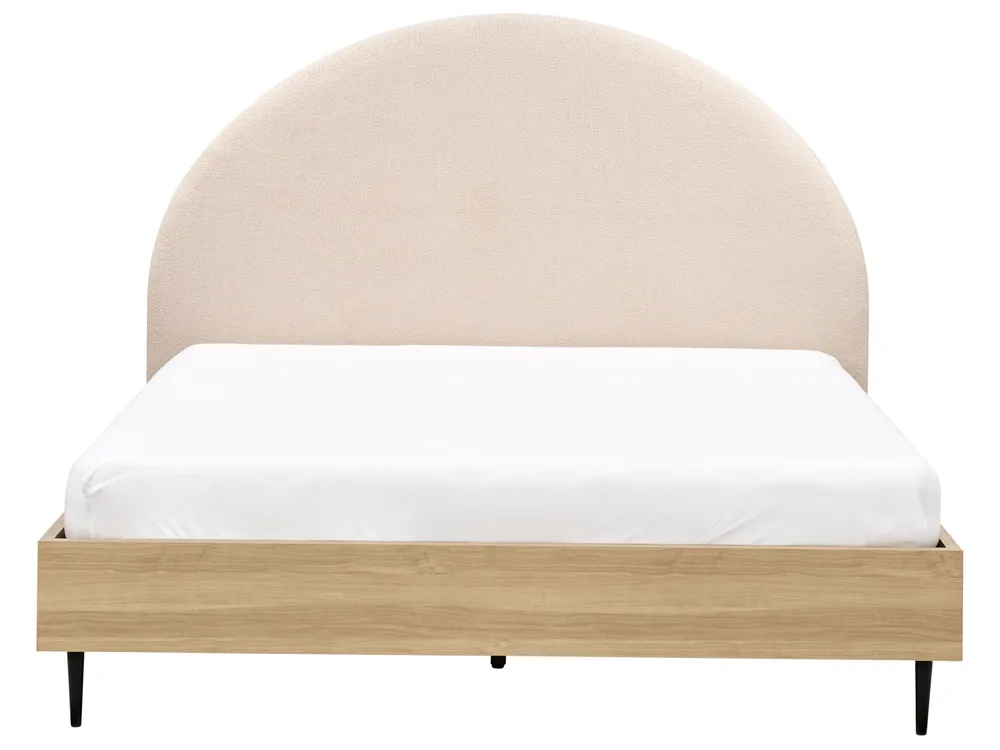 Bed Boucle MILLAY 160 x 200 cm (EU King Size) Beige_971541